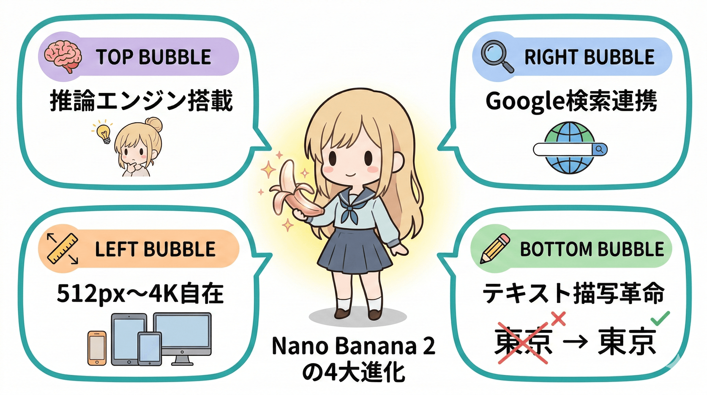 Nano Banana 2 の4大進化ポイント